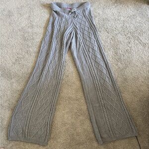 Edikted Gray Ribbed Knit Flare Pants